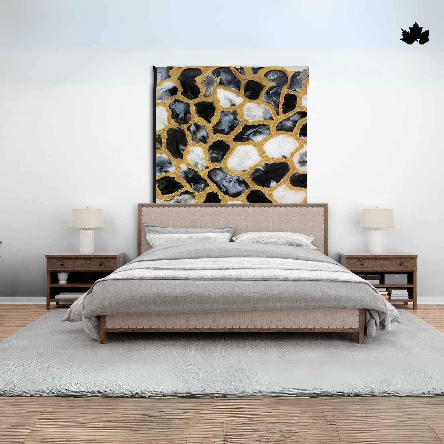 Golden Stone Cluster – Resin Premium Art Panel for Living Room | Fankaarlok