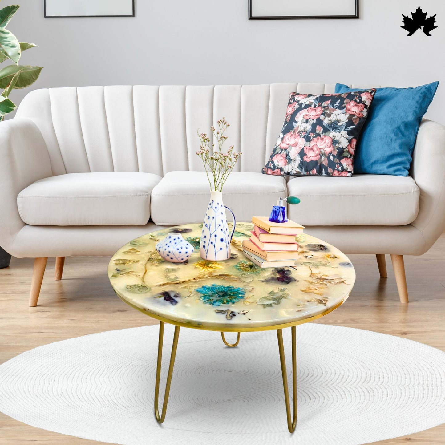 Bloom Aura – Floral Coffee Table for Living Room | Fankaarlok
