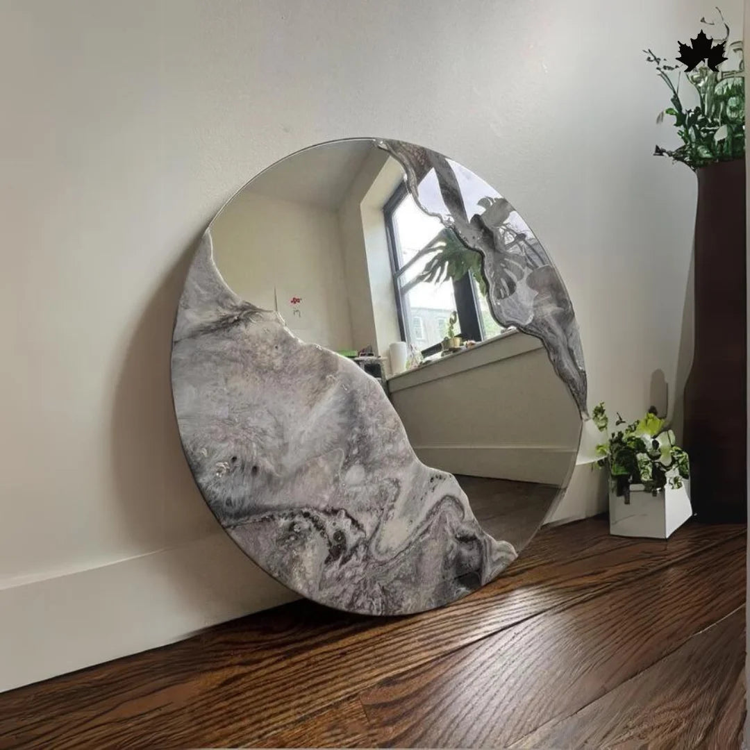 Marble Eclipse Round – Resin Big Wall Mirror for Living Room | Fankaarlok