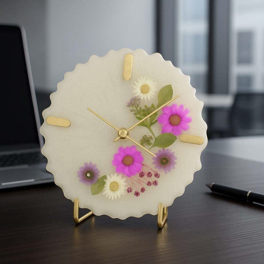 Floral Harmony Desk Clock – Premium Corporate Gifts India | Fankaarlok - Fankaarlok