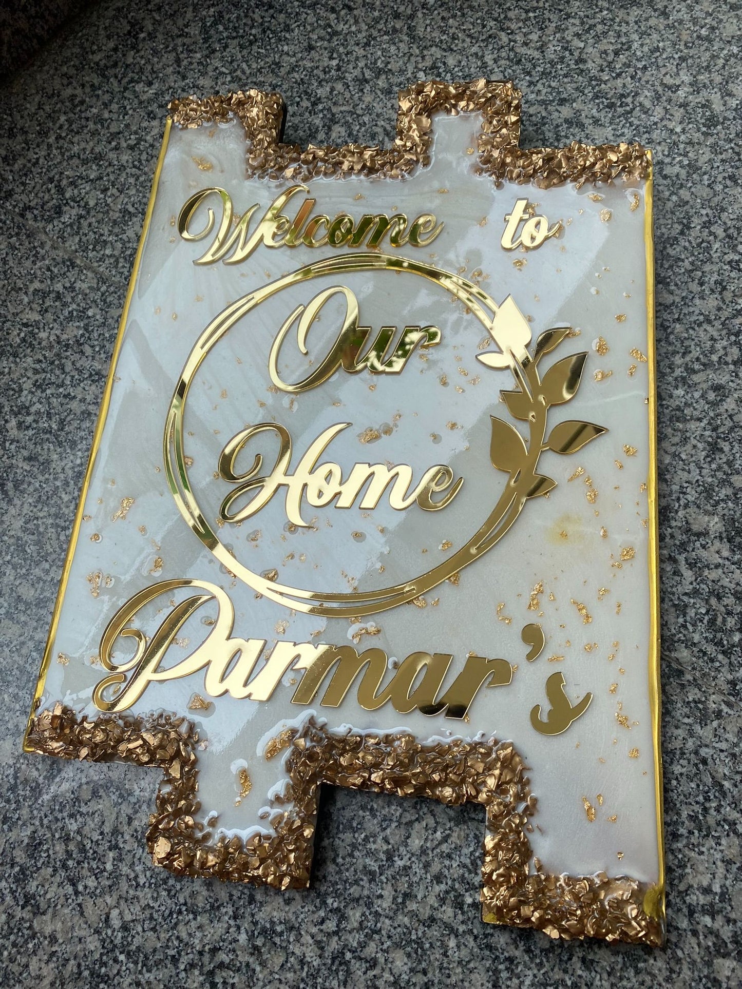 Main Door Family Signage | Personalized “Welcome to Our Home” Nameplate