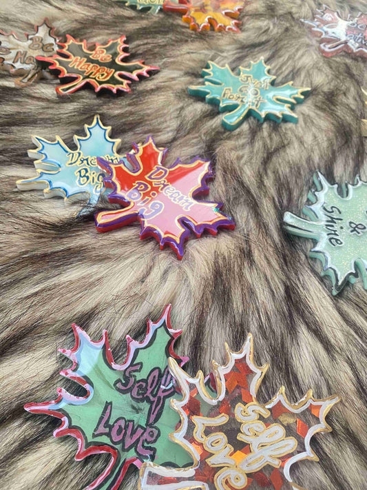 Maple Leaf Magnet – Self Love | Fridge Magnets by Fankaarlok