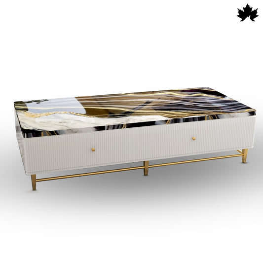 Aurora Luxe – High End Center Table with Storage & Resin Art Top | Fankaarlok