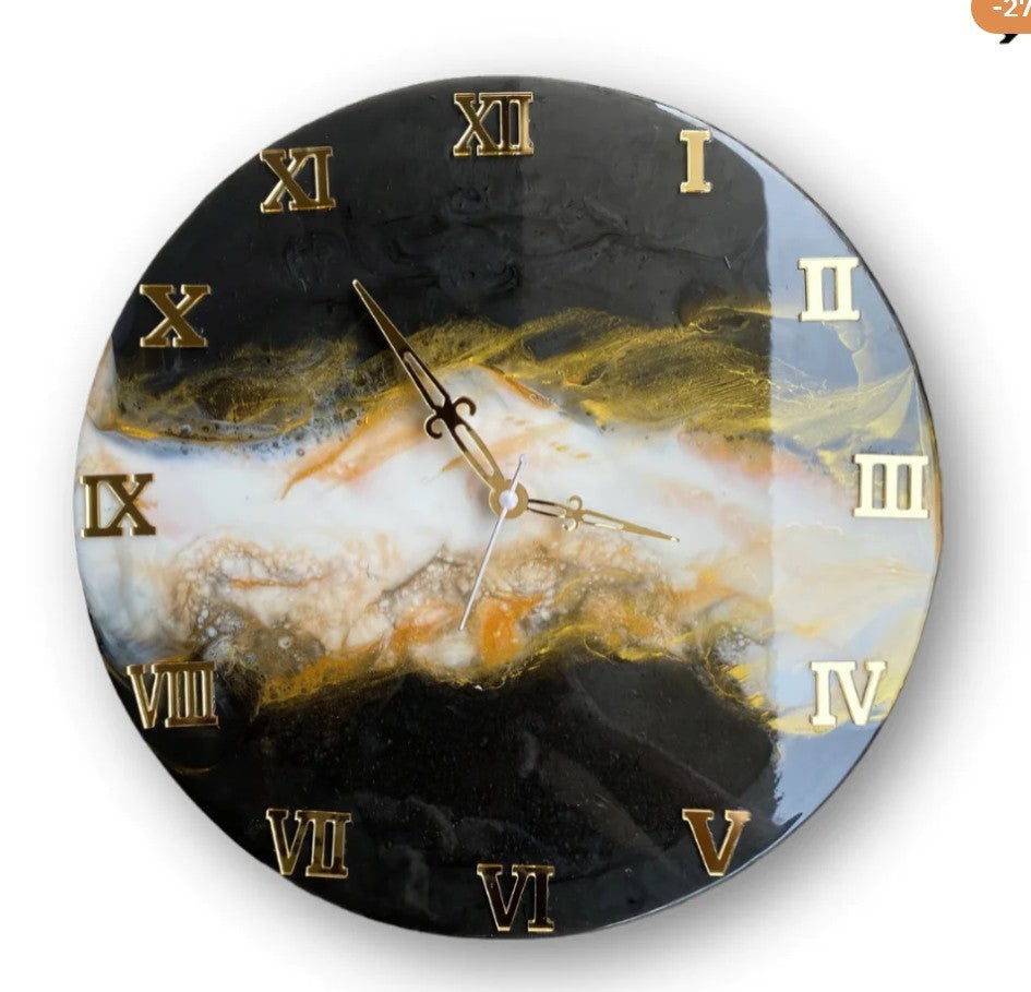 Resin Art Wall Clock | Decorative Round Wall Clock by Fankaarlok