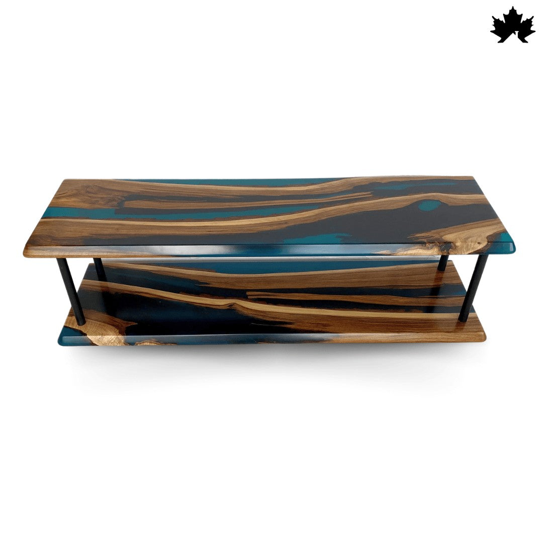 Living Room Accent Table – Resin & Wood Statement Console | Fankaarlok