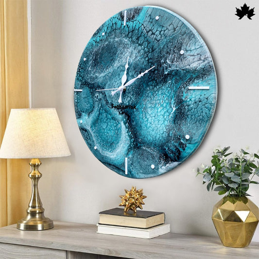 Geode Resin Clock – Minimal Marker Style | Large Wall Clock Design by Fankaarlok