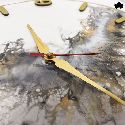 Marble Swirl Resin Clock – Stylish Wall Clock for Bedroom by Fankaarlok