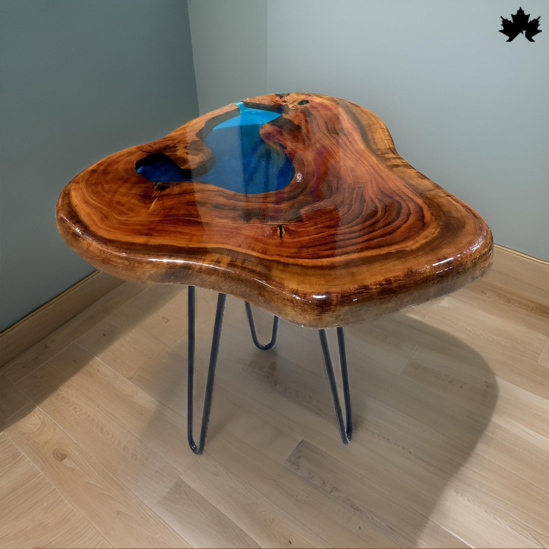 River Coffee Table – Blue Epoxy Wood Table | Fankaarlok
