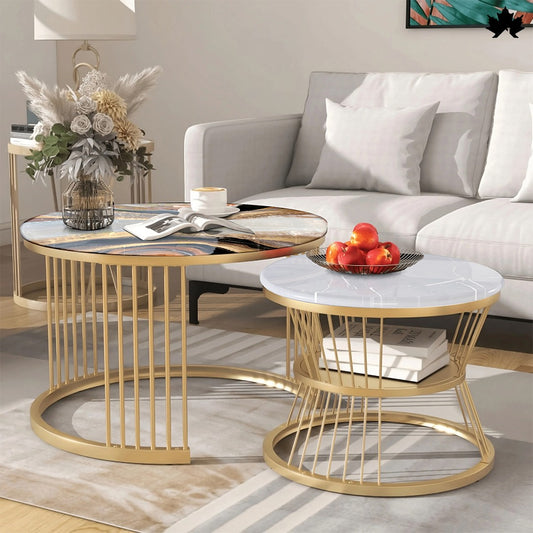 Living Room Nesting Table Design – Luxury Round Set | Fankaarlok