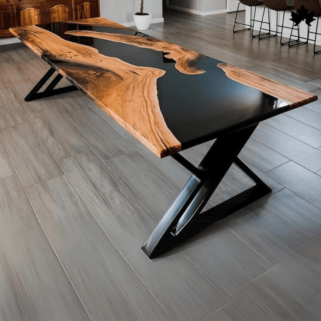 Premium Dining Table Black – Luxury Black Epoxy Dining Table | Fankaarlok