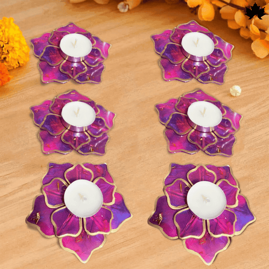 Mystic Bloom Elegance- Set of 6 Diya Holders - Fankaarlok