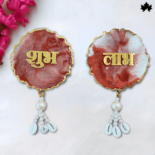 Handmade Shubh Labh Door Hanging with Pearls & Cowrie Shells | Fankaarlok - Fankaarlok