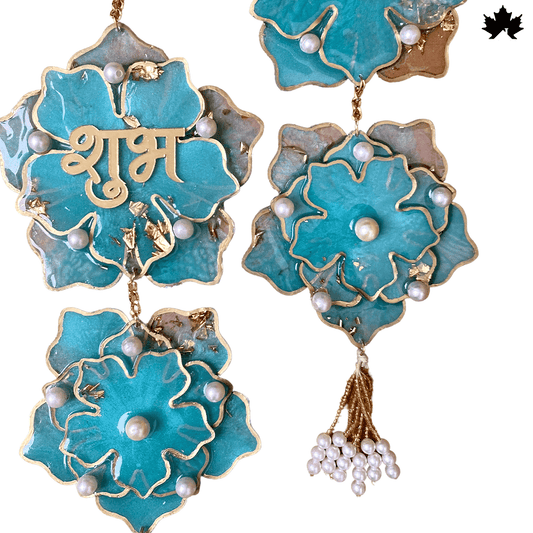 Handmade Diwali Shubh Labh Hanging with Pearls & Golden Detailing | Fankaarlok - Fankaarlok