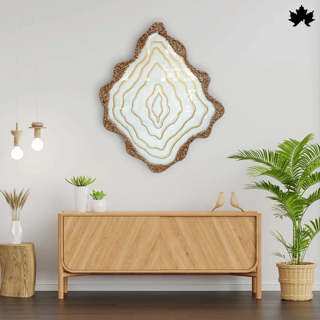 Pearl Geo Crest – Resin Wall Decoration for Office | Fankaarlok