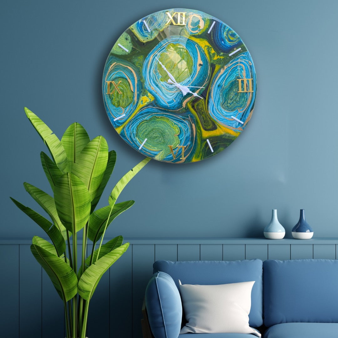 Resin Abstract Art Clock | Wall Clock for Living Room by Fankaarlok