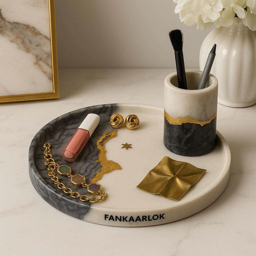 Luxury Makeup Organizer Tray with Stand | Fankaarlok - Fankaarlok