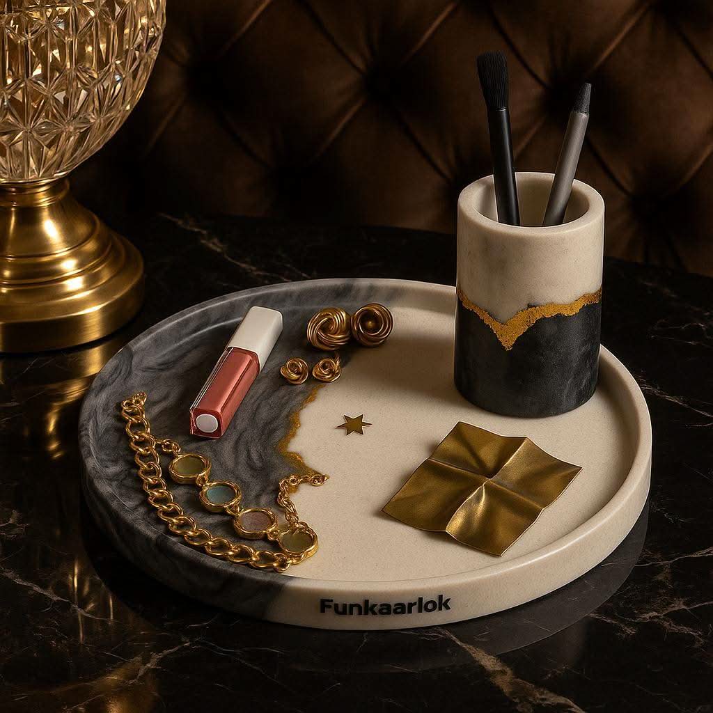 Luxury Makeup Organizer Tray with Stand | Fankaarlok - Fankaarlok