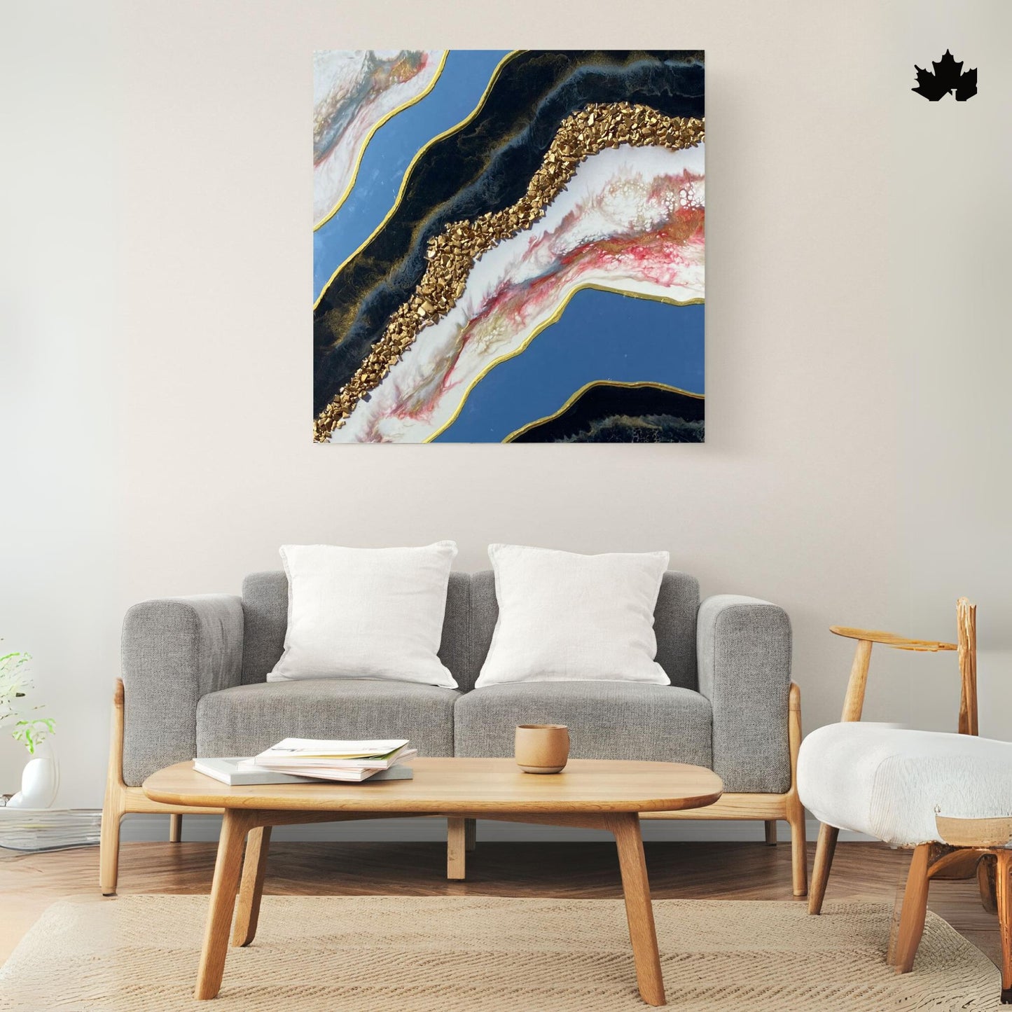 Azure Mineral Crest – Resin Home Decor Items Online | Fankaarlok