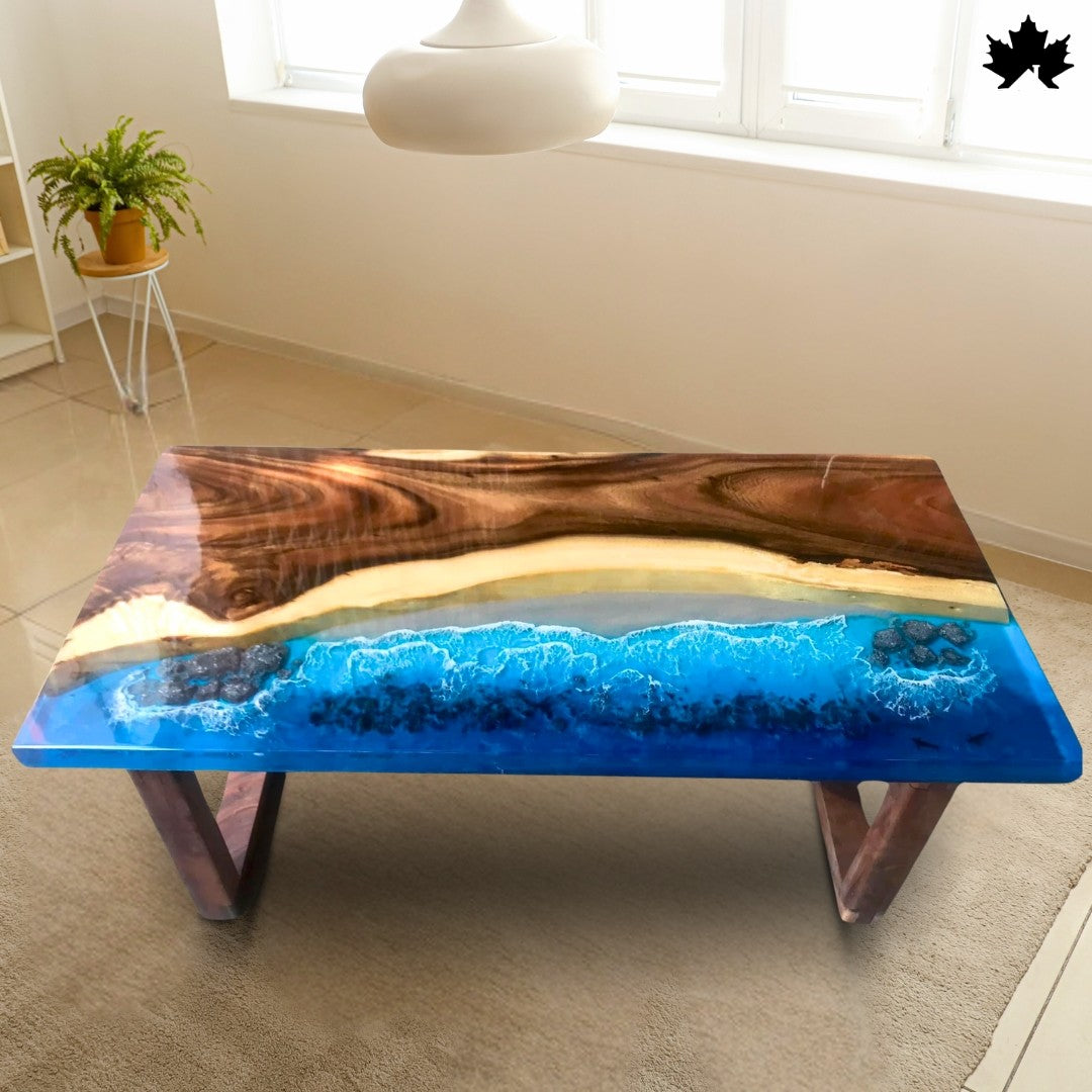 Designer Ocean Dining Tables – Blue Wave Epoxy Dining Table | Fankaarlok