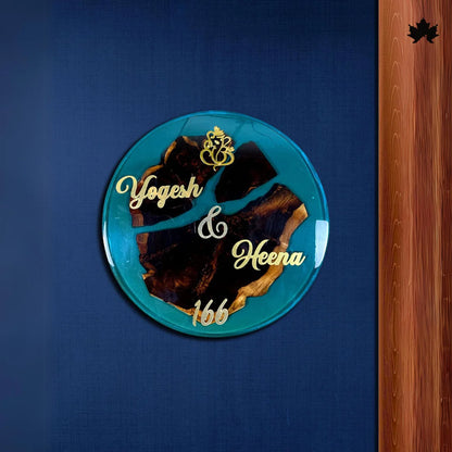 Luxury Round Door Nameplate | Personalized Couple Door Sign
