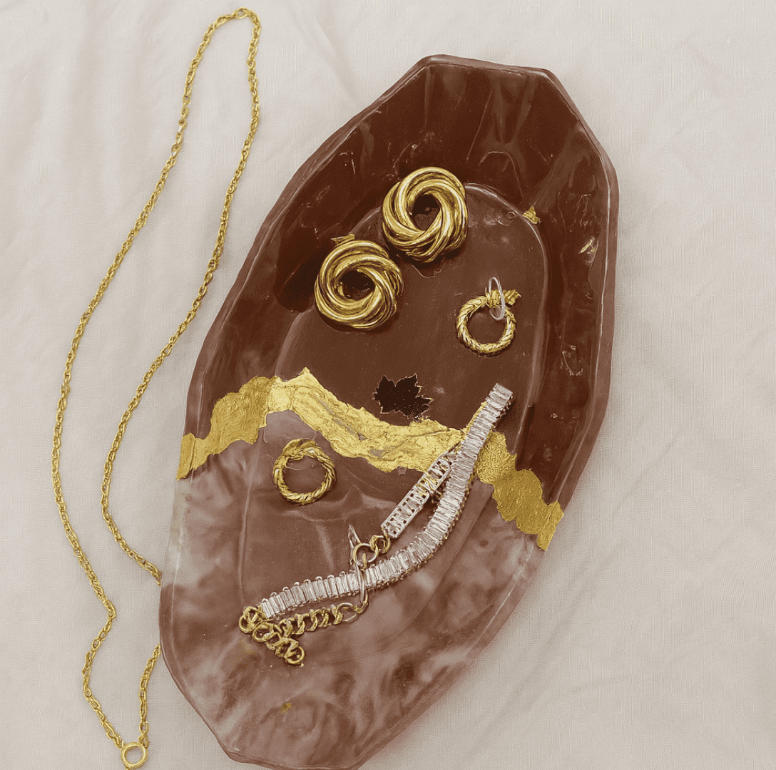 Buy Velvet Jewellery Tray Online- Deep Maroon Velvet Jewellery Tray with Gold Foil - Fankaarlok