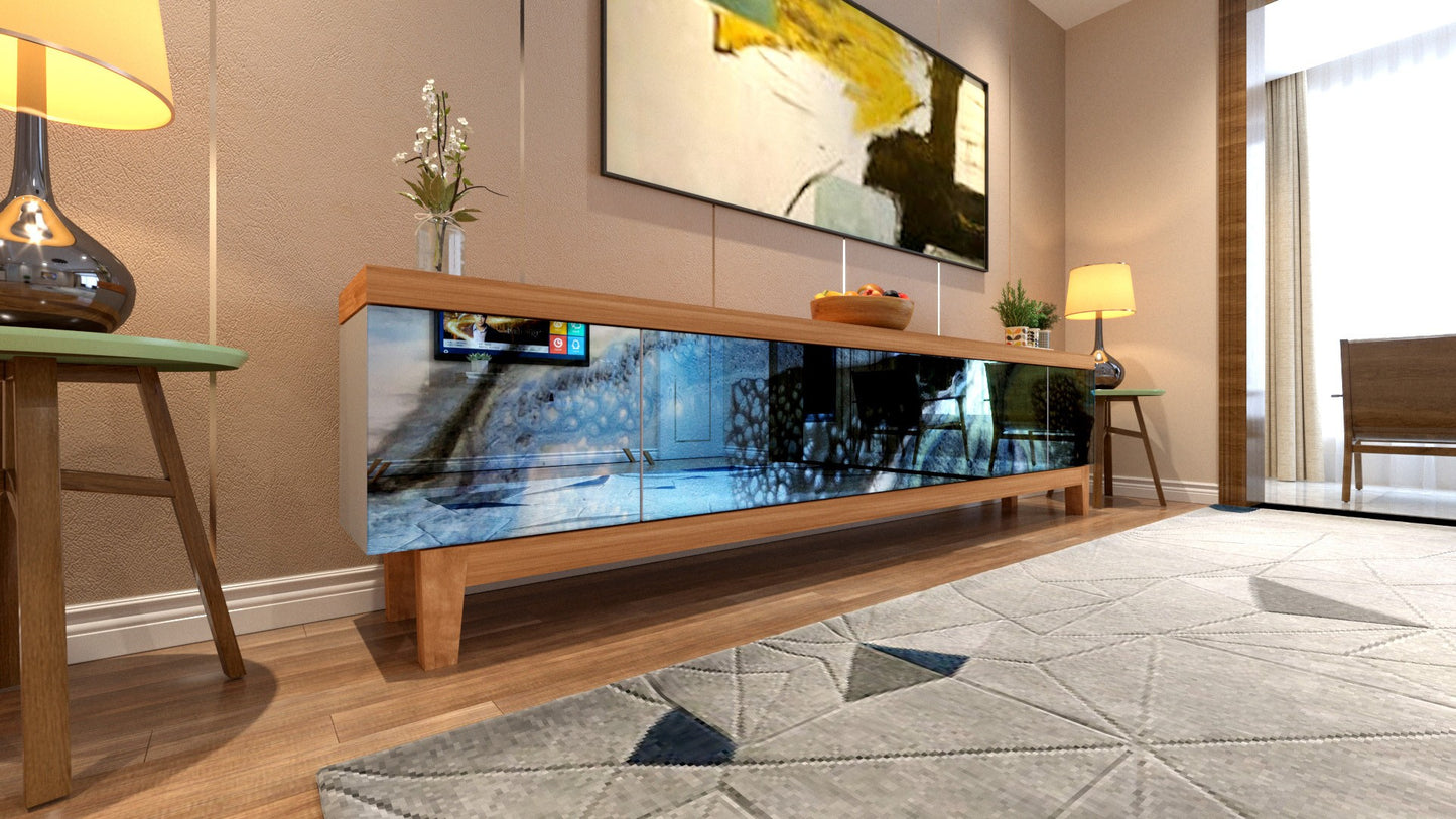 TV Table for Living Room – Artistic Resin & Wood Media Unit | Fankaarlok