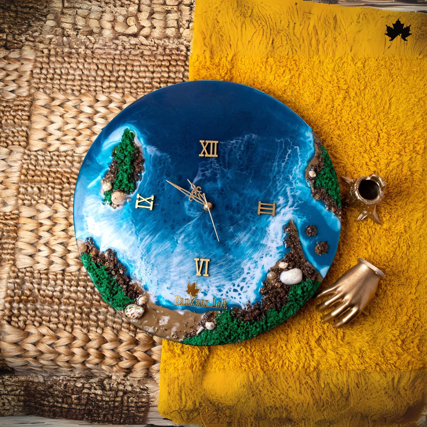 Ocean Wave Resin Art Collection | Round Designer Wall Clock by Fankaarlok