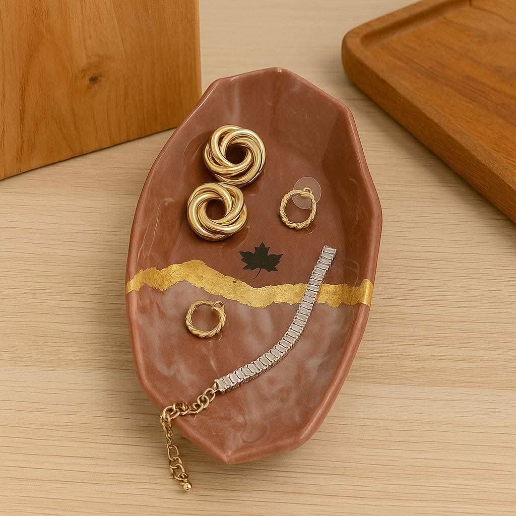 Buy Velvet Jewellery Tray Online- Deep Maroon Velvet Jewellery Tray with Gold Foil - Fankaarlok