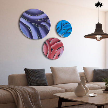 Aurora Wave Trio – Resin 3D Wall Art for Living Room | Fankaarlok