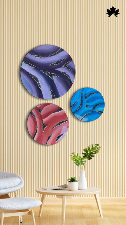 Aurora Wave Trio – Resin 3D Wall Art for Living Room | Fankaarlok