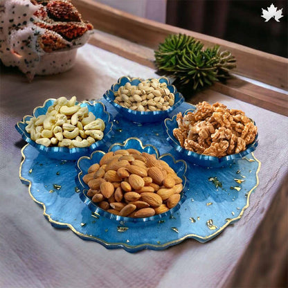 Festive Dry Fruit Gift Hamper India | Designer Dry Fruit Platter with Bowls - Fankaarlok