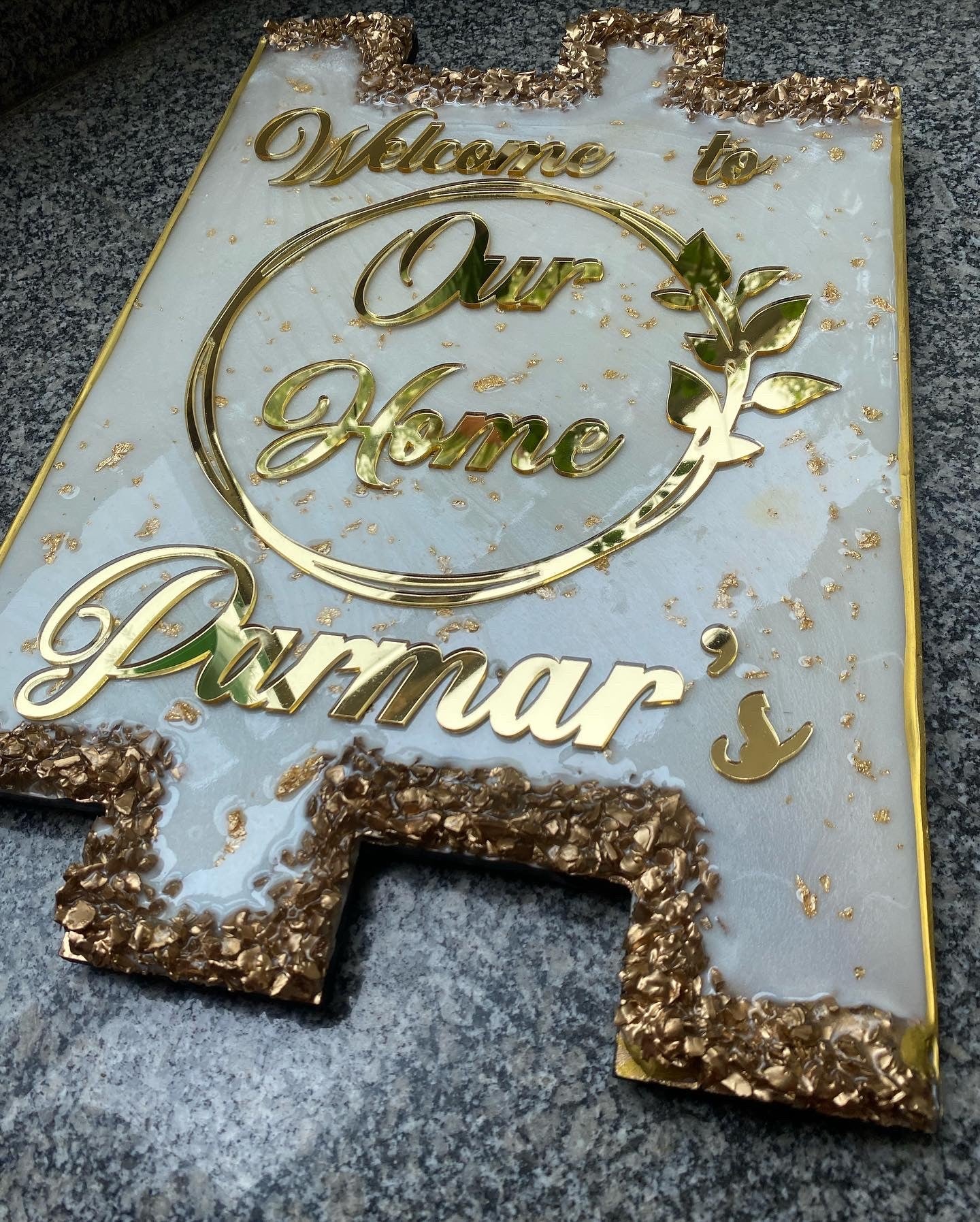 Main Door Family Signage | Personalized “Welcome to Our Home” Nameplate