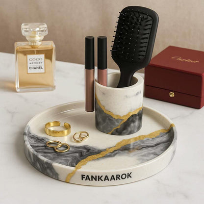 Luxury Makeup Organizer Tray with Stand | Fankaarlok - Fankaarlok