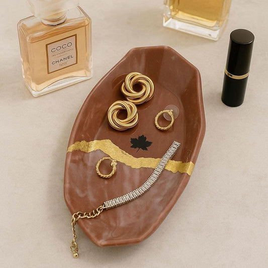 Buy Velvet Jewellery Tray Online- Deep Maroon Velvet Jewellery Tray with Gold Foil - Fankaarlok