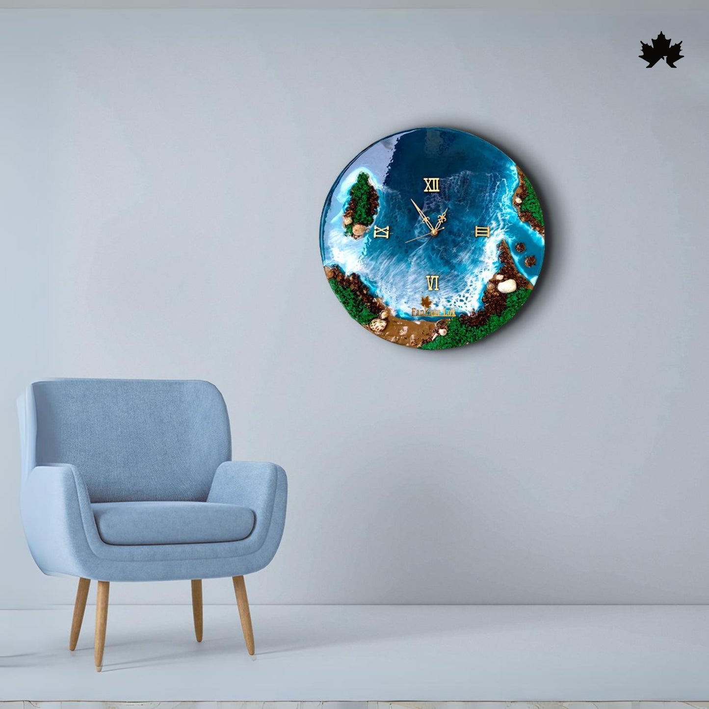 Ocean Wave Resin Art Collection | Round Designer Wall Clock by Fankaarlok