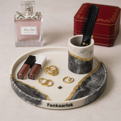 Luxury Makeup Organizer Tray with Stand | Fankaarlok - Fankaarlok
