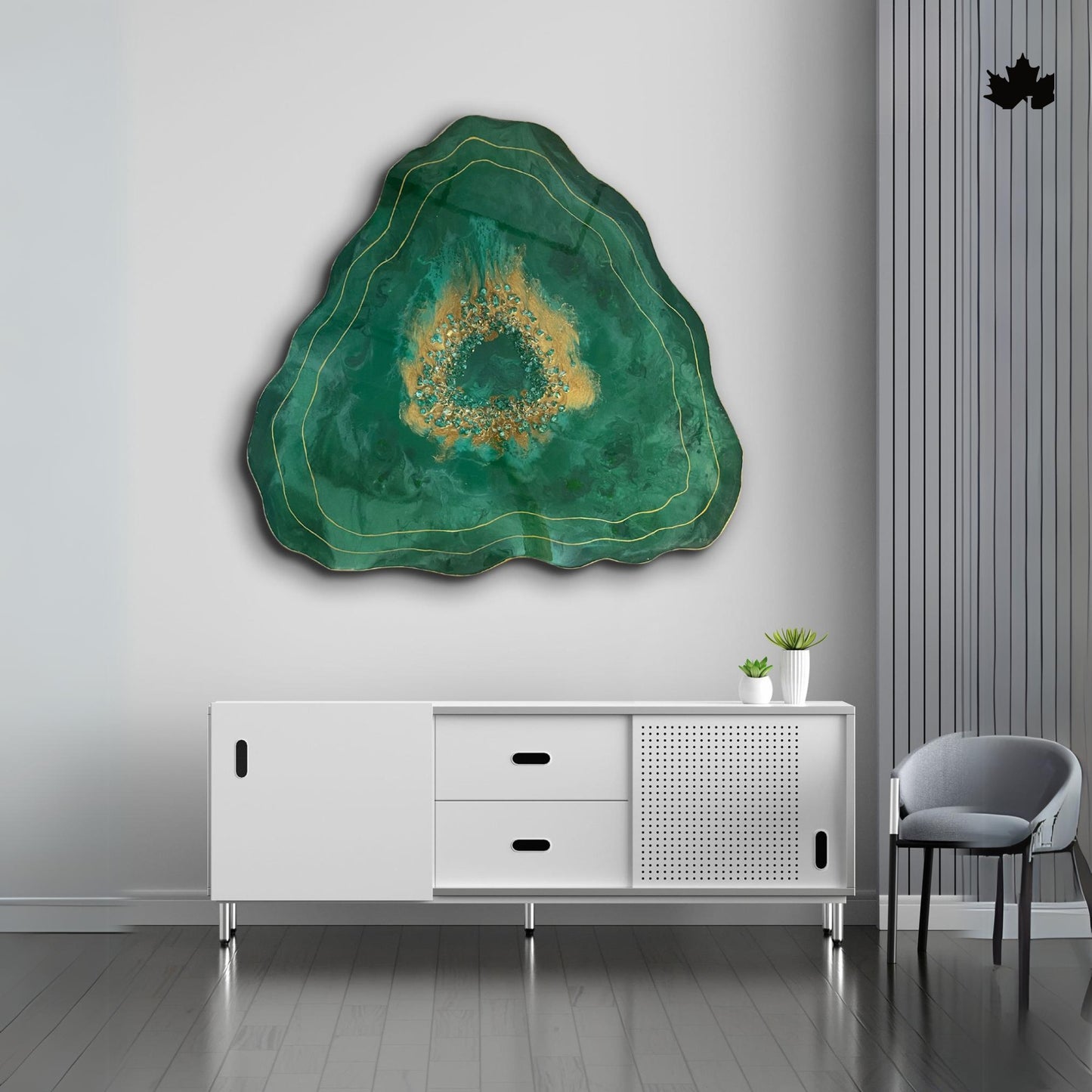 Opulent Geode Bloom – Luxury Resin Abstract Wall Art for Living Room | Fankaarlok