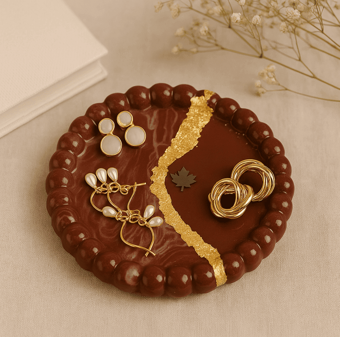Chocolate Gold Premium Jewelry Organizer Tray | Fankaarlok - Fankaarlok