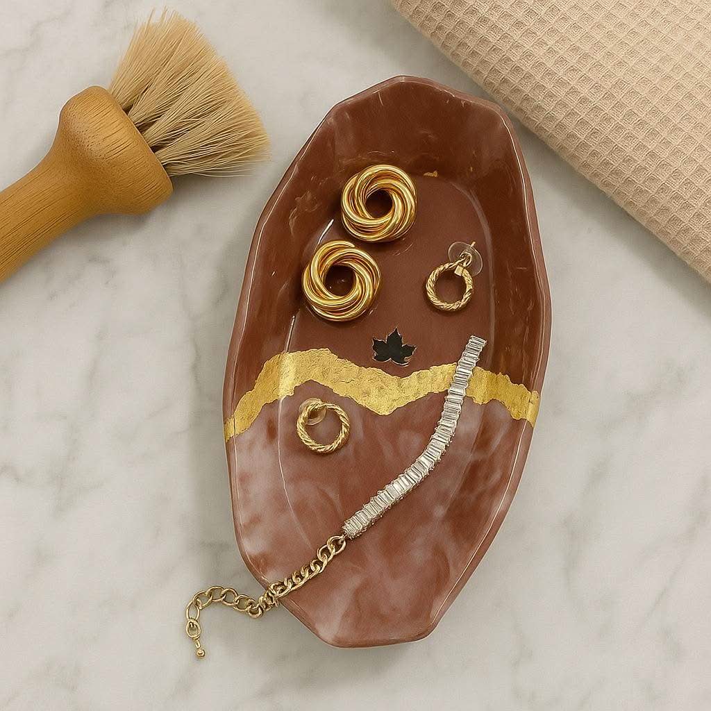 Buy Velvet Jewellery Tray Online- Deep Maroon Velvet Jewellery Tray with Gold Foil - Fankaarlok