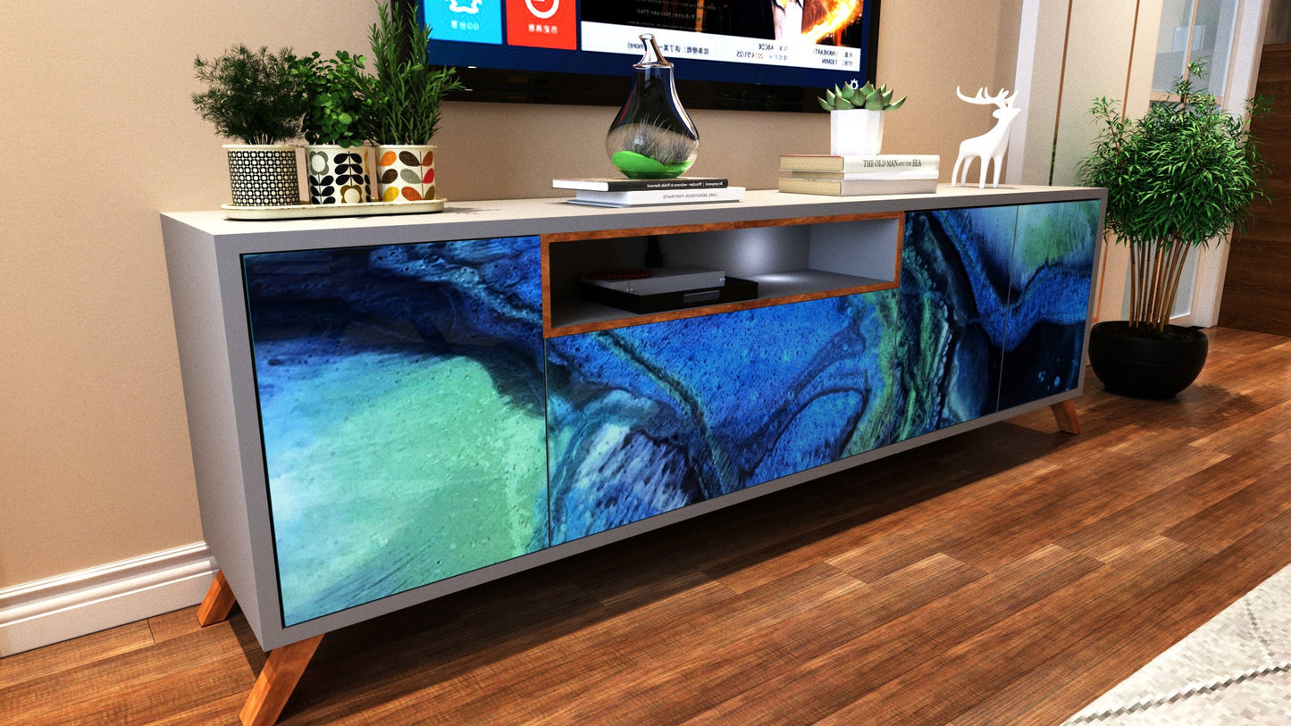 Buy TV Cabinet Online – Modern Epoxy Front TV Unit | Fankaarlok