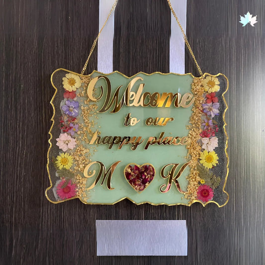 Eden Bloom – Floral Nameplate for Home Entrance | Personalized Couple Nameplate