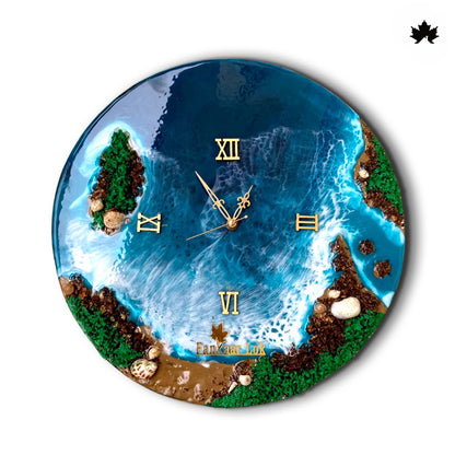 Ocean Wave Resin Art Collection | Round Designer Wall Clock by Fankaarlok