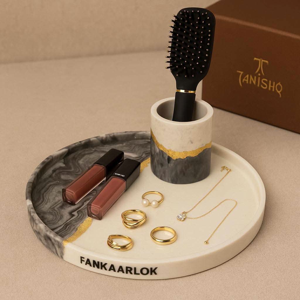 Luxury Makeup Organizer Tray with Stand | Fankaarlok - Fankaarlok
