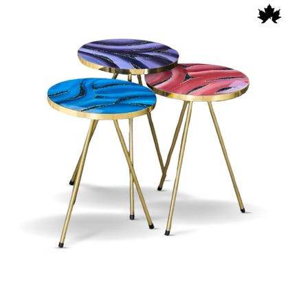 Side Tables for Living Room – Modern Epoxy Nesting Table Set | Fankaarlok