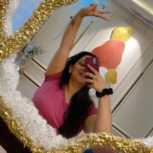 Crystal Aurora Round – Resin Unique Mirror for Living Room | Fankaarlok