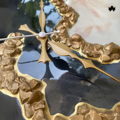 Luxury Resin Art Clock – Marble Texture Finish | Designer Wall Clock by Fankaarlok