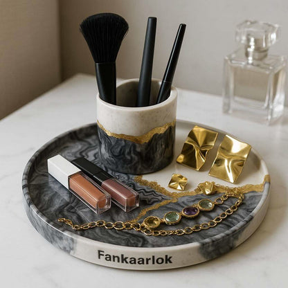 Luxury Makeup Organizer Tray with Stand | Fankaarlok - Fankaarlok