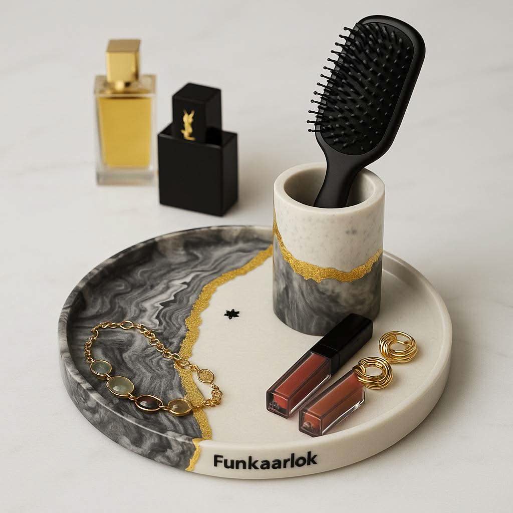 Luxury Makeup Organizer Tray with Stand | Fankaarlok - Fankaarlok
