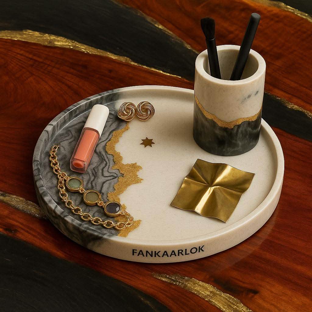 Luxury Makeup Organizer Tray with Stand | Fankaarlok - Fankaarlok