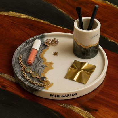 Luxury Makeup Organizer Tray with Stand | Fankaarlok - Fankaarlok